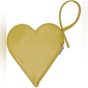 **SOLD** JIL SANDER Yellow Leather Heart Coin Pouch